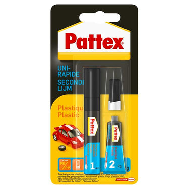Pattex plastics lijm 2 g + 4ml | universele plasticlijm voor alle toepassingen | bindend gebruik duo-plasticlijm .