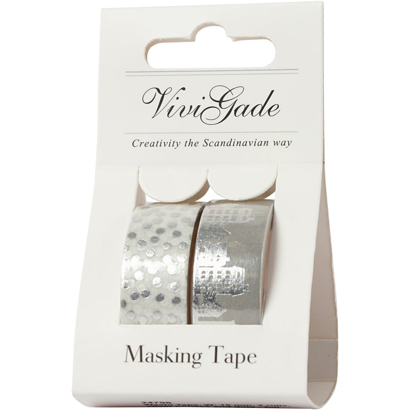 Afbeelding laden in galerijviewer, Https: www.cchobby.nl masking-tape-huizen-en-stippen-folie-b-15-mm-zilver-2x4-m-1-doos
