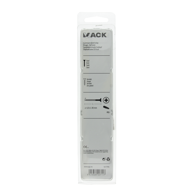 Load image into Gallery viewer, Mack 1017996 - spaanplaatschroef vz kop geelverz. 18st 6,0 x 80 mm | 5 stuks
