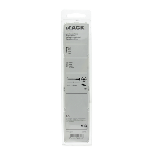 Mack 1017996 - spaanplaatschroef vz kop geelverz. 18st 6,0 x 80 mm | 5 stuks