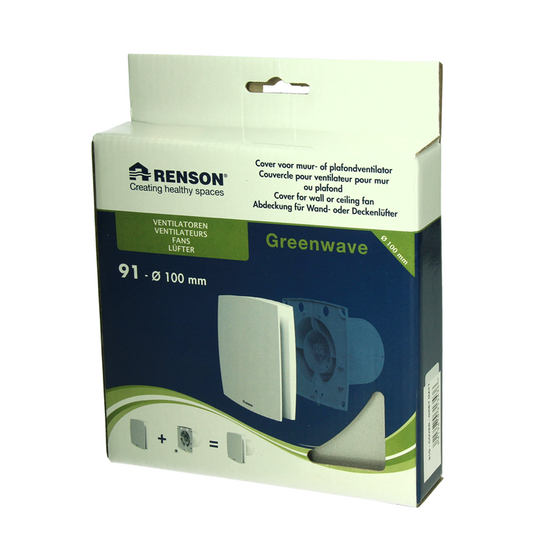 Renson 1069258 - mechanische ventilator cover (9x11-dia 100) 91g (grijs) | 2 stuks