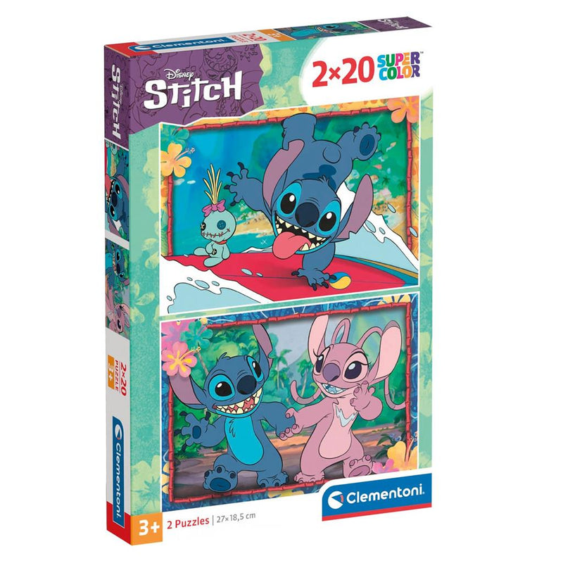 Load image into Gallery viewer, Clementoni legpuzzel super color disney stitch, 2x20st.
