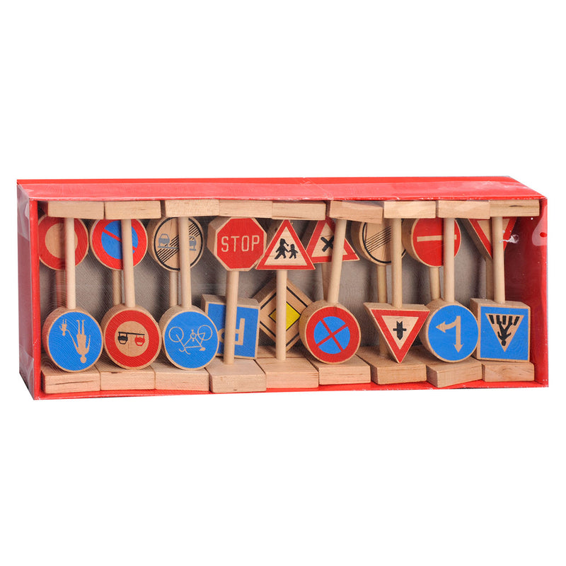 Load image into Gallery viewer, Playwood houten verkeersbordenset, 18dlg.
