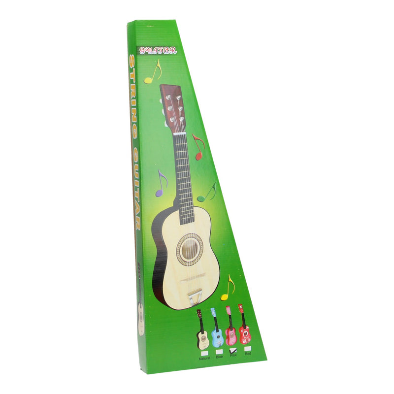 Load image into Gallery viewer, Playwood kindergitaar - roze houten speelgoedinstrument met 6 snaren
