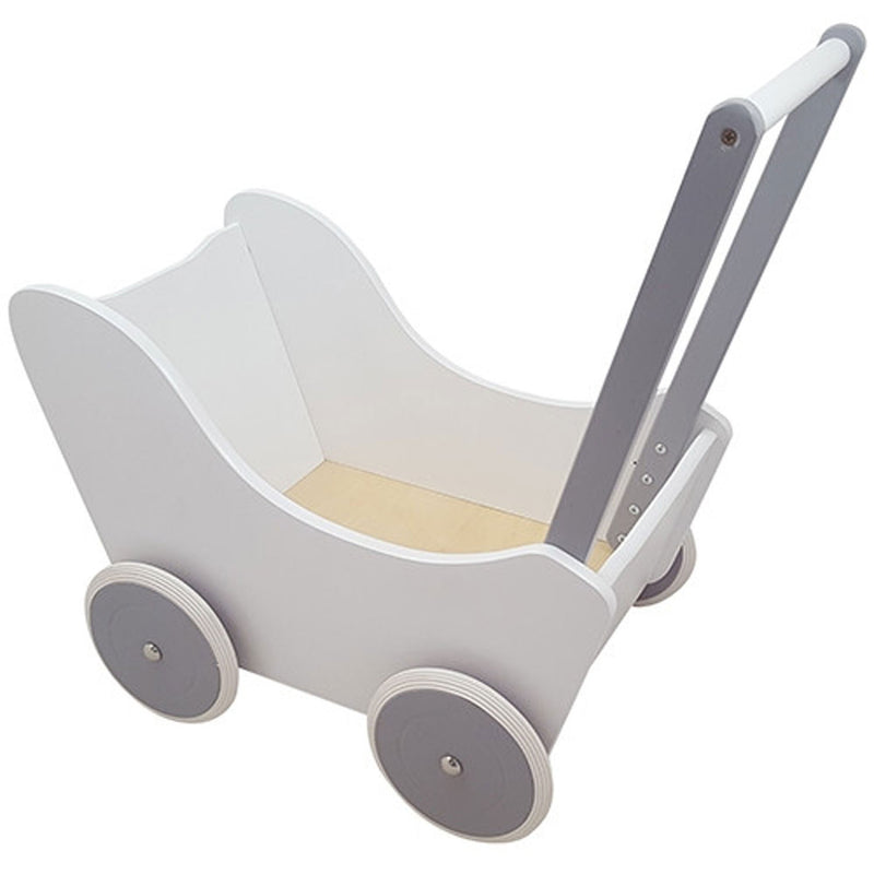 Load image into Gallery viewer, Playwood poppenwagen wit zilver
