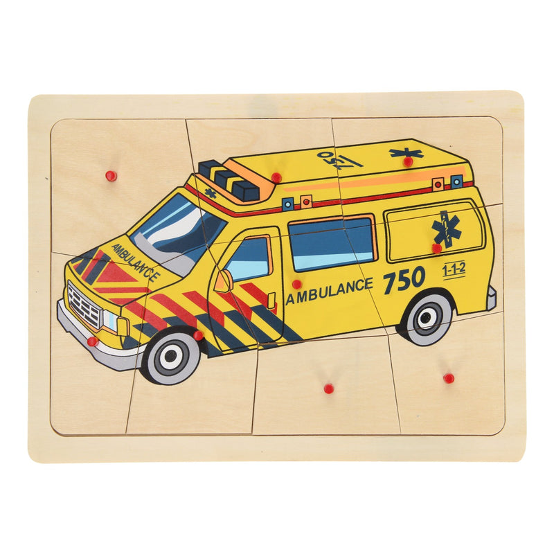 Load image into Gallery viewer, Playwood houten puzzel ambulance 112 hout

