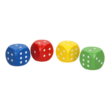 Playwood houten dobbelsteen set - grote dobbelstenen van 4x4x4 cm - 4dlg