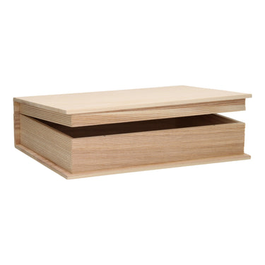 Merkloos sans marque houten kist boekvorm - l 35,5 cm x b 25,3 cm x h 9,7 cm