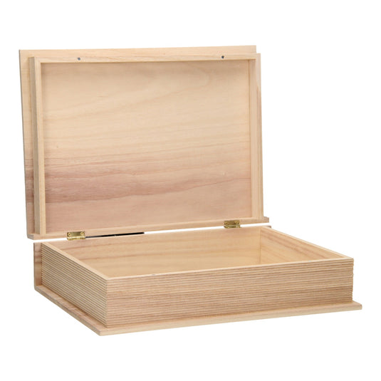 Merkloos sans marque houten kist boekvorm - l 35,5 cm x b 25,3 cm x h 9,7 cm
