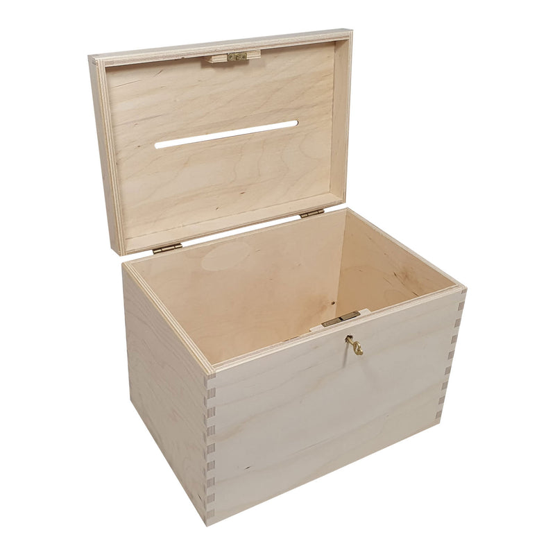 Load image into Gallery viewer, Playwood houten enveloppenkist met slotje
