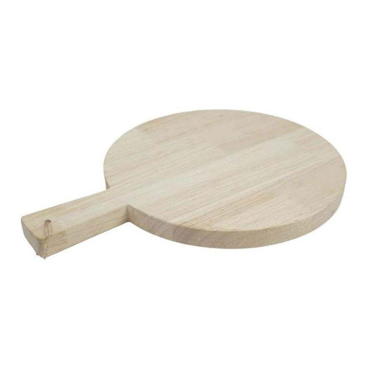 Hobbygroep houten snijplank rond met handvat, 34cm