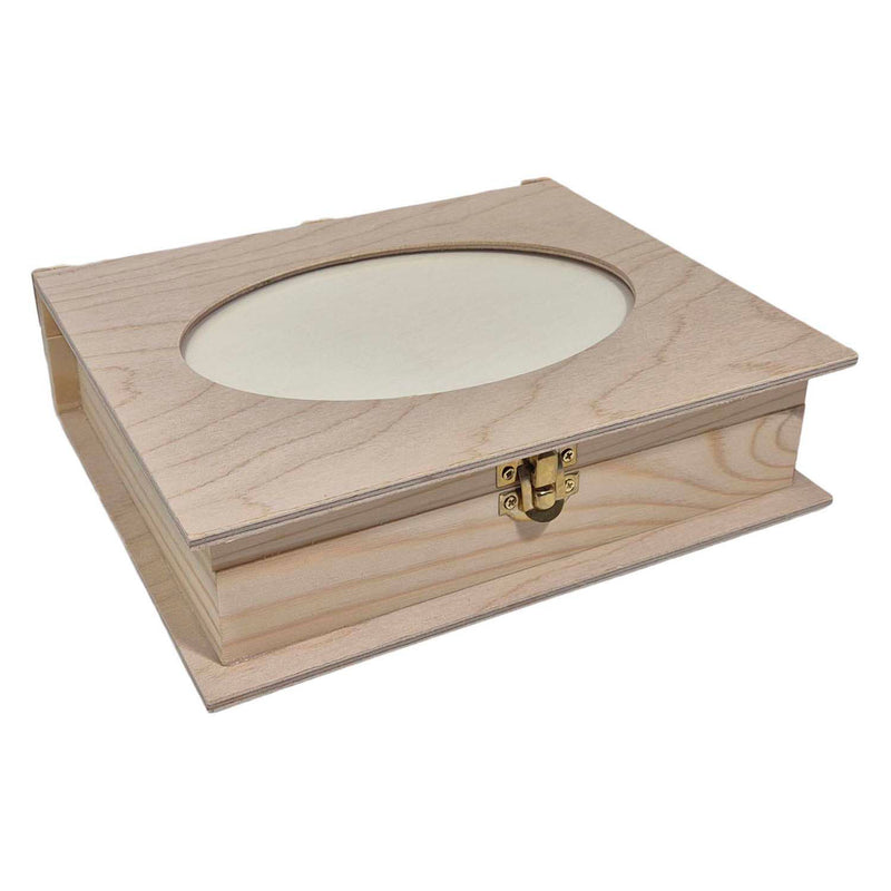 Load image into Gallery viewer, Playwood houten kist boekvorm met fotolijst
