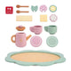 Playwood houten theeservies pastel, 17dlg.