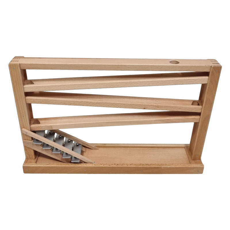 Load image into Gallery viewer, Playwood beukenhouten knikkerbaan kogelbaan met klokkenspel van beukenhout voor 16 mm knikkers (excl knikkers) marble game
