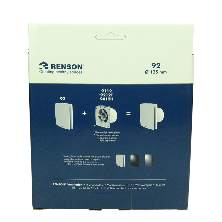 Load image into Gallery viewer, Renson 1069259 - mechanische ventilator cover (9x12-dia 125) 92w (wit) | 2 stuks
