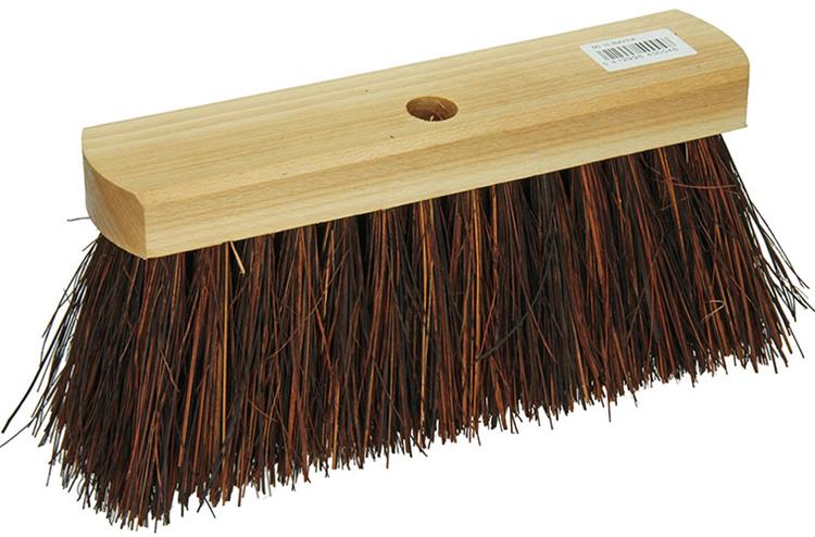 Load image into Gallery viewer, 1009161 - straatveger 50% bahia rond hout gelakt 30cm | 2 stuks
