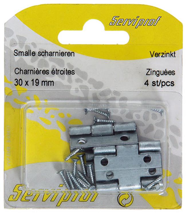Load image into Gallery viewer, Mack 1013544 - 4 smalle scharnieren verzinkt h 30 x b 19 mm | 5 stuks
