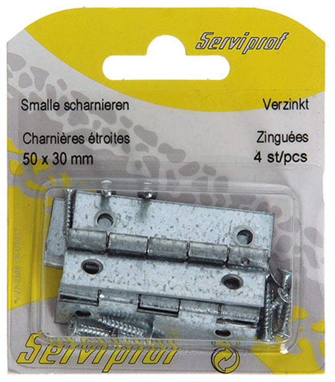 Load image into Gallery viewer, Mack 1013247 - 4 smalle scharnieren verzinkt h 50 x b 30 mm | 5 stuks

