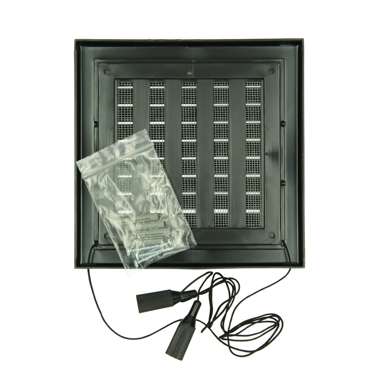 Load image into Gallery viewer, Renson 1069262 - opbouw regelbare rooster pvc 732 (154x154) str 9005 (zwart) | 2 stuks
