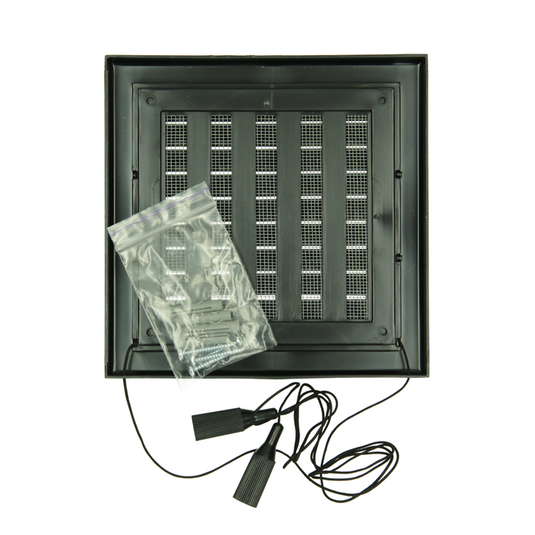 Renson 1069262 - opbouw regelbare rooster pvc 732 (154x154) str 9005 (zwart) | 2 stuks