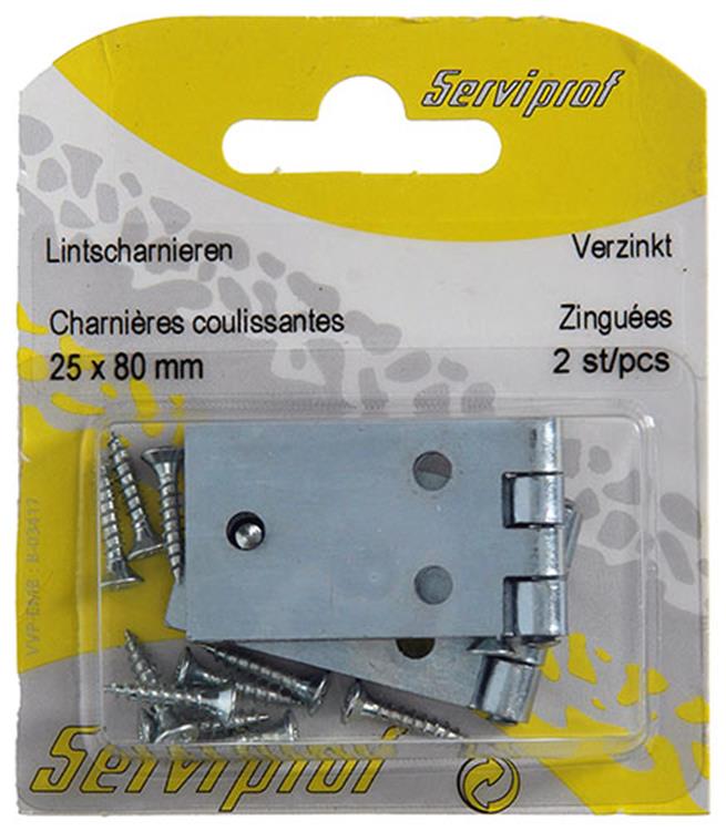 Afbeelding laden in galerijviewer, Mack 1013481 - 2 lintscharnieren verzinkt h 25 x b 80 mm | 5 stuks
