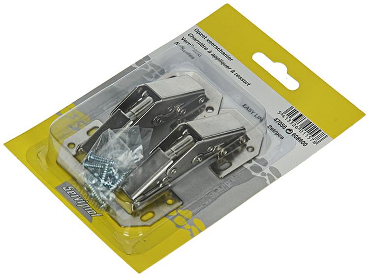 Afbeelding laden in galerijviewer, Mack 1013624 - 2 opzetveerscharnieren vernikkeld easy-line | 5 stuks
