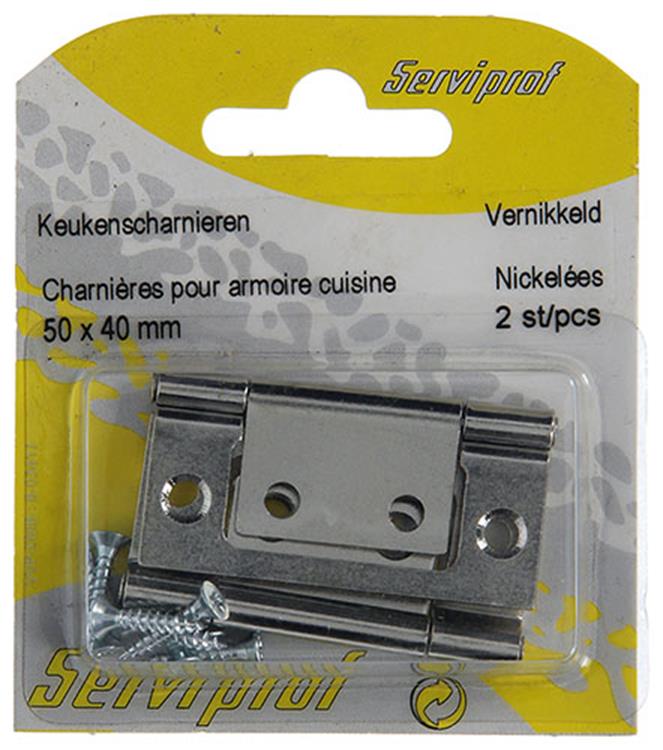 Load image into Gallery viewer, Mack 1013560 - 2 scharnieren voor vouwdeur vernikkeld h 50 x b 40 mm | 5 stuks
