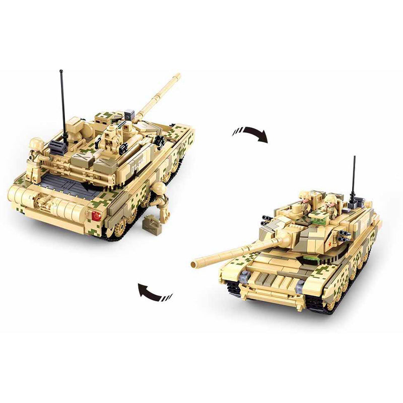 Load image into Gallery viewer, Sluban modelbricks army modern battle tank desert bouwspeelgoed – constructiespeelgoed modelbouw – bouwdoos met 893 bouwstenen – m38-b0790 vanaf 8 jaar
