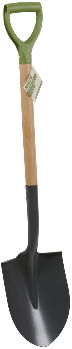 Kinzo tuinspade metaal 105 cm – stevige tuinschop met houten steel en kunststof handvat – schop voor tuinwerk, spade voor graven, schep voor aarde of boomwortels