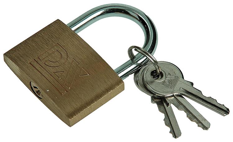 Load image into Gallery viewer, Mack 1014074 - hangslot met cilinder messing 40 mm | 10 stuks

