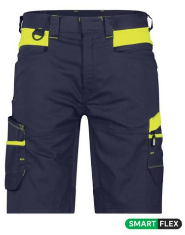 Dassy werkshort manilla nachtblauw fluorgeel 52
