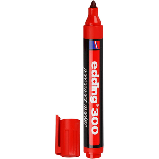 Permanent marker edding 300 ultra 1,5-3mm rood rond waterbestendig sneldrogend