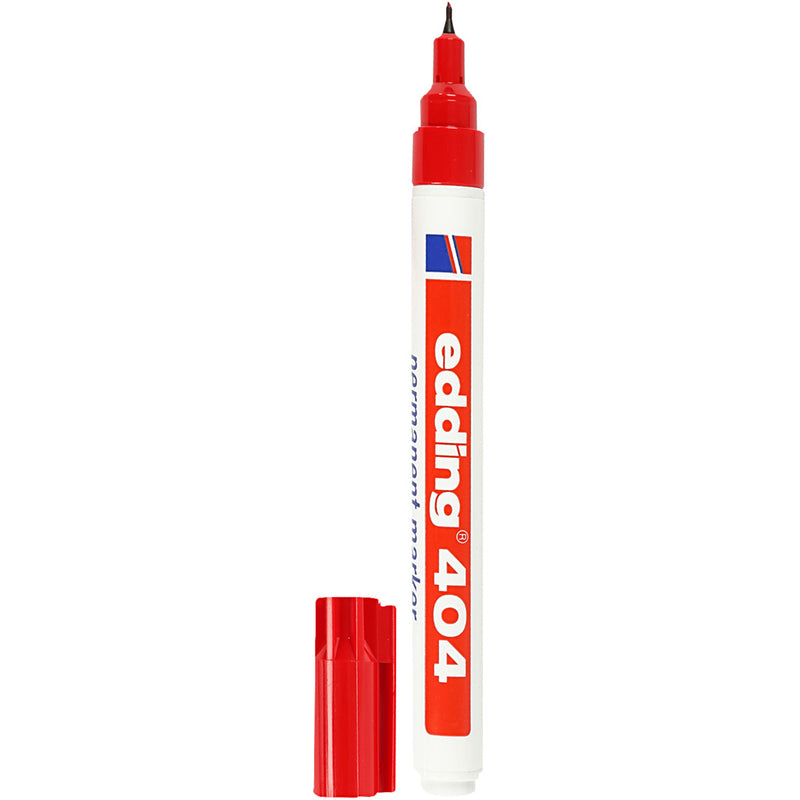 Load image into Gallery viewer, Permanent marker edding 404 ronde punt 0,75 mm rood
