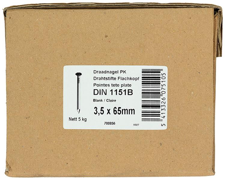 Afbeelding laden in galerijviewer, 1015648 - doos 5 kg. nagels platte kop 3,5x65 mm | 2 stuks
