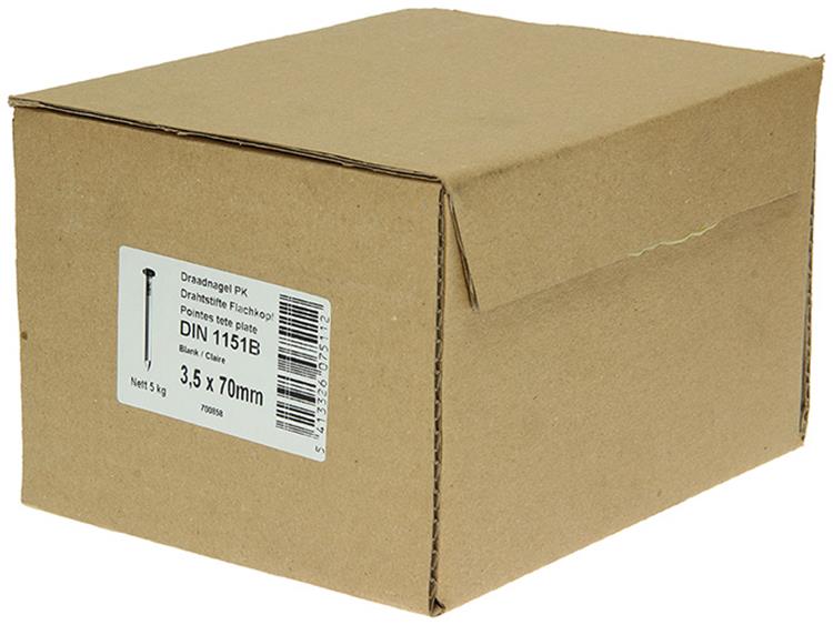 Afbeelding laden in galerijviewer, 1015649 - doos 5 kg. nagels platte kop 3,5x70 mm | 2 stuks

