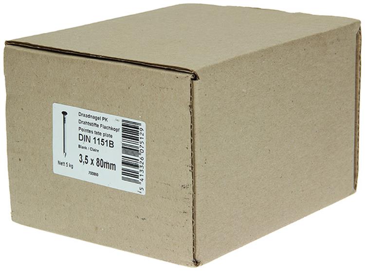 Afbeelding laden in galerijviewer, 1015650 - doos 5 kg. nagels platte kop 3,5x80 mm | 2 stuks
