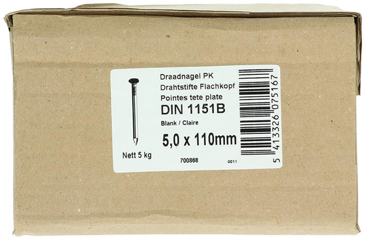 Afbeelding laden in galerijviewer, 1015654 - doos 5 kg. nagels platte kop 5,0x110 mm | 2 stuks
