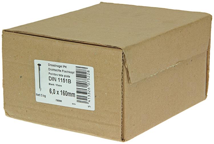 Load image into Gallery viewer, 1015660 - doos 5 kg. nagels platte kop 6,0x160 mm | 3 stuks
