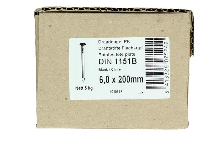 Afbeelding laden in galerijviewer, 1015662 - doos 5 kg. nagels platte kop 6,5x200 mm | 2 stuks
