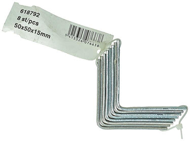 1014299 - 8 geplooide winkelhaken verzinkt 50x50x15mm | 10 stuks