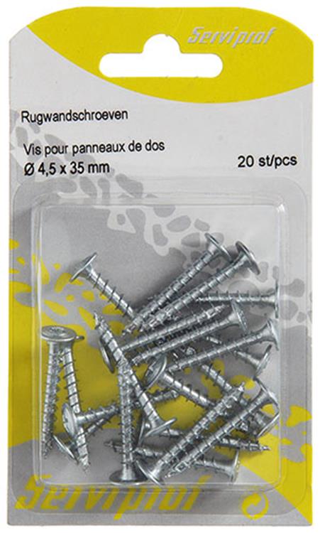 Mack 1013782 - 20 rugwandschroeven ø 4,5 x 35 mm | 10 stuks
