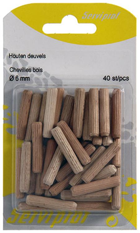 Mack 1013777 - 40 houten deuvels ø 6 mm | 5 stuks