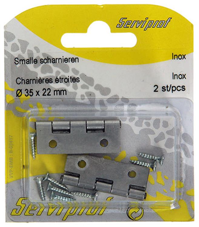 Load image into Gallery viewer, Mack 1013708 - 2 smalle scharnieren inox h 35 x b 22 mm | 5 stuks
