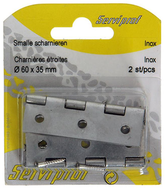 Mack 1013711 - 2 smalle scharnieren inox h 60 x b 35 mm | 5 stuks
