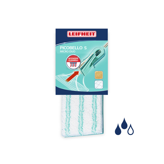 Leifheit picobello s dweildoek allrounder micro duo - 27 cm wisbreedte - turquoise - wit