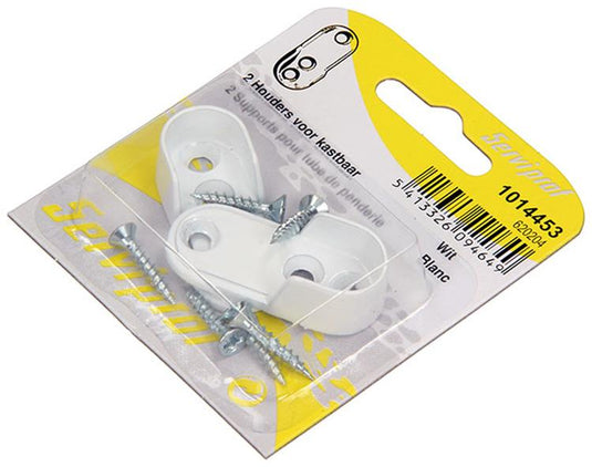 Mack 1014453 - 2 houders voor kastbaar wit | 5 stuks