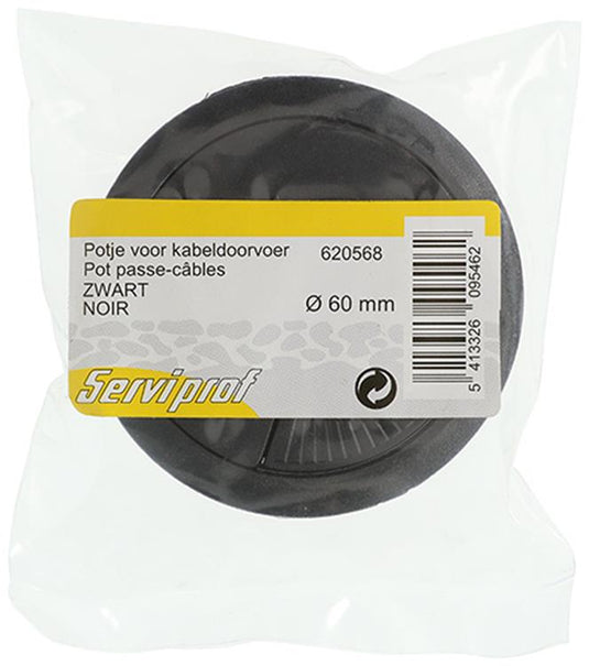 Mack 1014495 - 1 potje voor kabeldoorvoer zwart ø 60 mm | 10 stuks