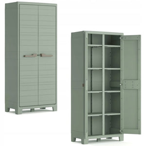 Keter planet outdoor multispace opbergkast - 44x80x182cm - licht grijs