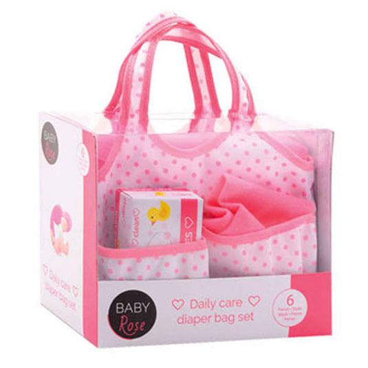John toys baby rose luiertas voor pop - met accessoires en verschoonkussen