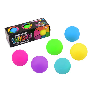 Johntoy neon squeeze bal, 3st.